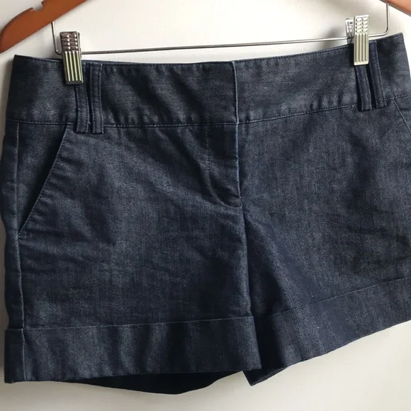 Express Indigo Denim Dressy Short Shorts Cuffed with 4 pockets belt loops size 6 - Picture 4 of 11